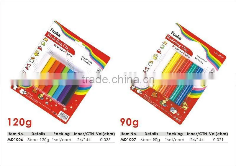 180g 10 Colors*10 Bars Plasticine Modelling Clay/toy modeling clay
