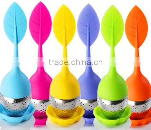 Silicone Leave Style Stainless Steel Tea Infuser tea bag tea bottle