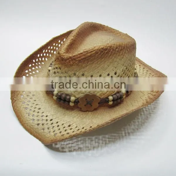 Nice styles decorated band cowboy hat,good quality cowboy hat,cowboy hard hat (SU-SH9741)
