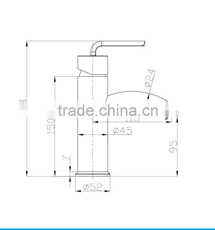 2-way Curved Wash Mixer Water BrassBasin Faucet