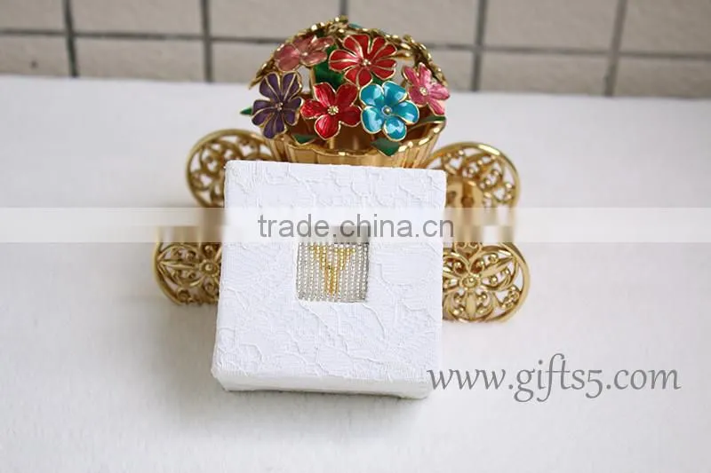 Elegant personalized wedding ring box for ceremony with beaded name plate of Y