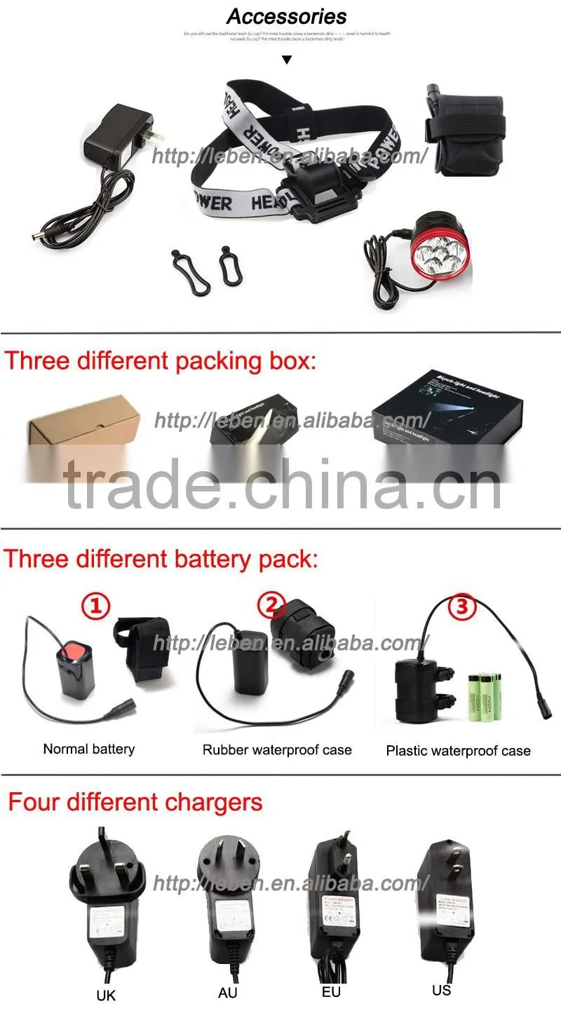 7x CREE XML XM-L T6 9800LM LED Cycling battery powered Bicycle Light Bike light