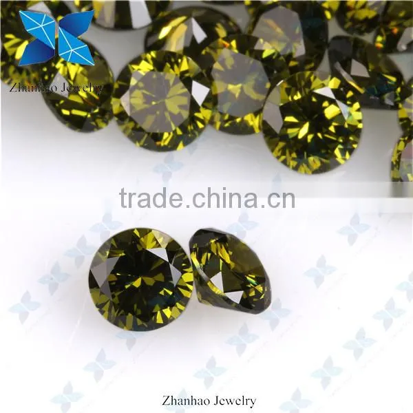 Round raw wholesale CZ loose peridot rough cubic zirconia