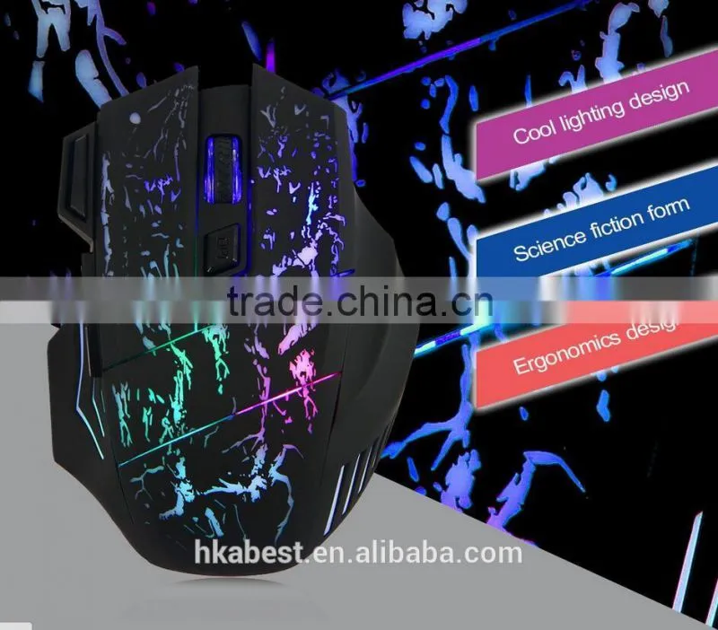 LED Lighting DPI 3D 7 Buttons Computer Notebook Gaming USB Wire Game Mouse