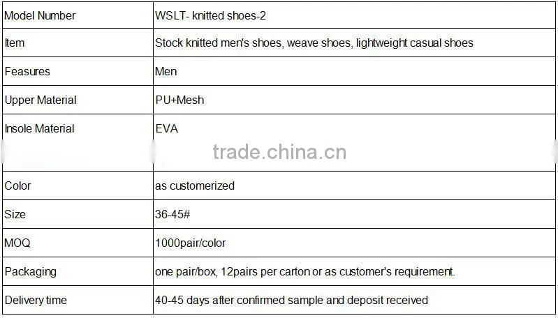 cheap stock men's knitting shoes