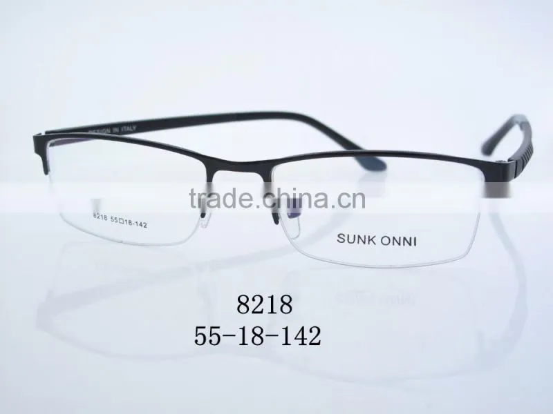 2016 New stylish woman metal optical frame half rimless 8218