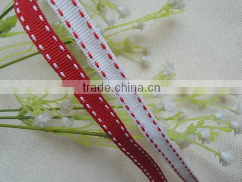 Saddle stitch grosgrain ribbon