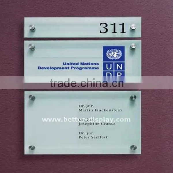 custom unique acrylic clear glass logo sticker label nameplate