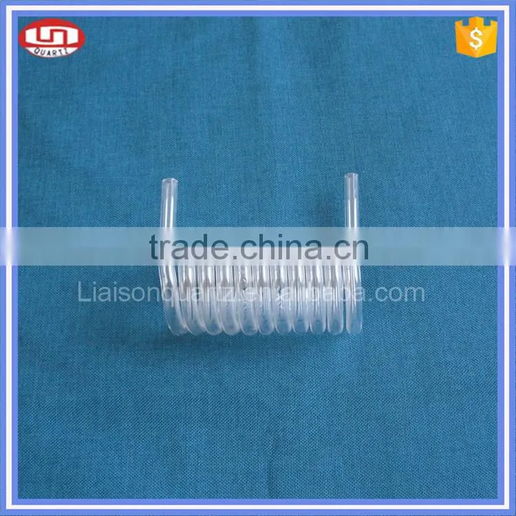 Large diameter clear quartz glass coil tube