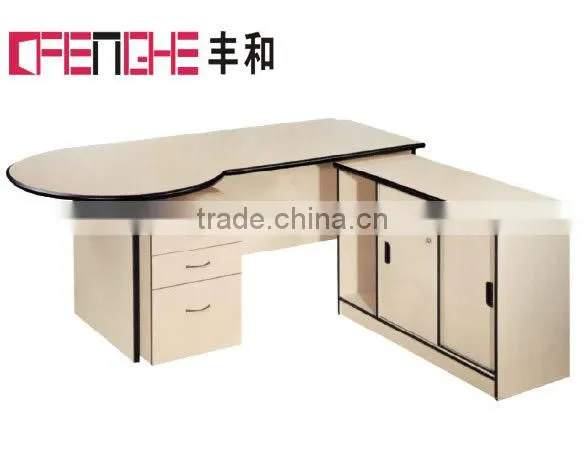 hot selling wooden office computer desk table with side table