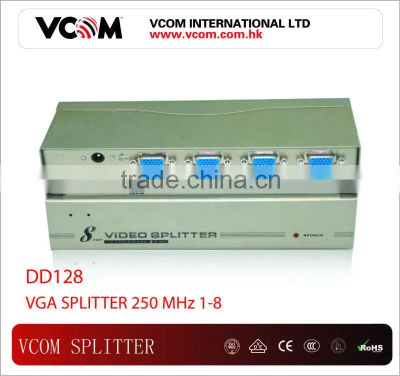 2013 Hot Sale 1*8 Ports VGA Power Splitter 350MHz