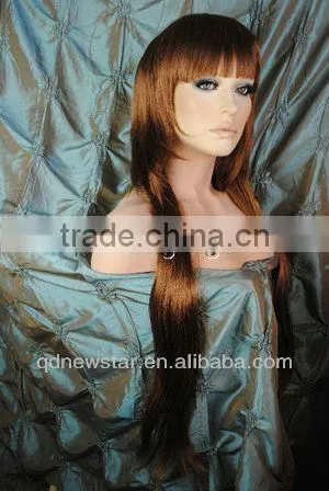 Brown color bob long Synthetic lace front Wig drop shipping factory price