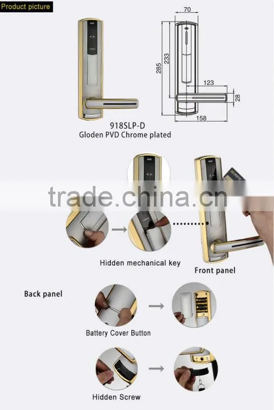 Smart Card Lock System,battery operated electronic door locks,hotel room door lock