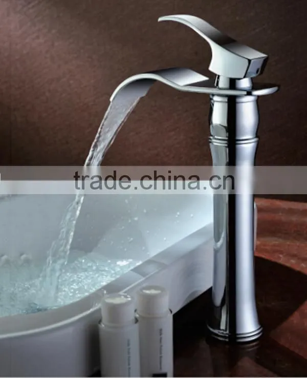 Gold plated waterfall faucet antique brass golden waterfall faucet