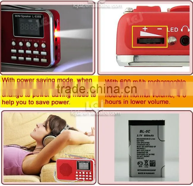 2015 mini creative speaker with fm radio and mp3 player