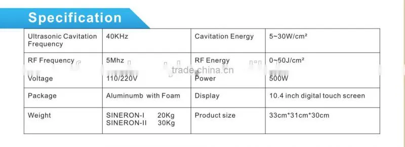 Cavitation Body Contouring cavitation rf machine/Cavitation Machine with CE approved-SINERON-II
