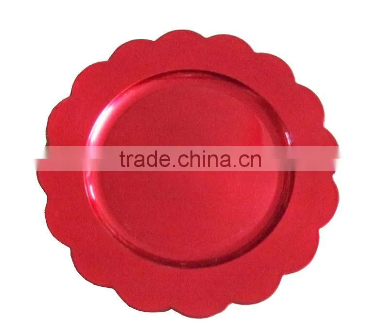 GRS new design Red wedding plastic decor plates