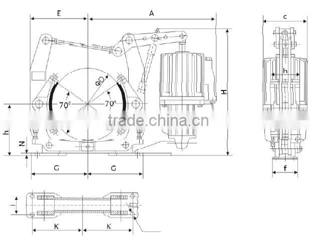 Hottest sale!!! Crane YW-P Series Electric Hydraulic Drum Brake