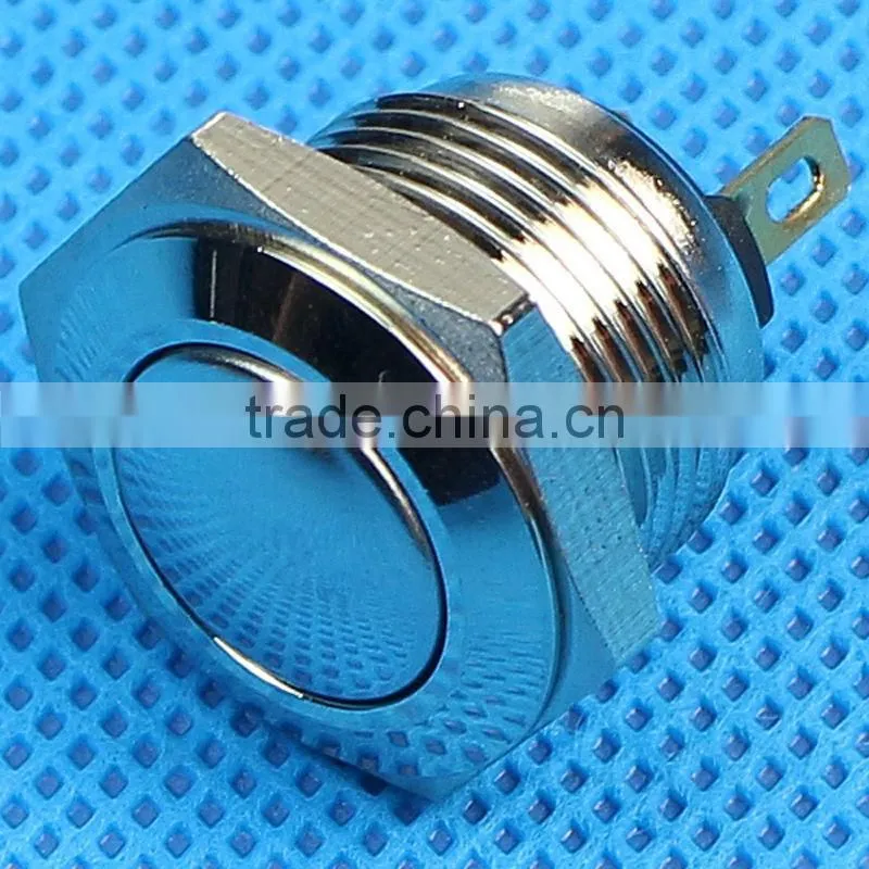 16mm flat head metal push button