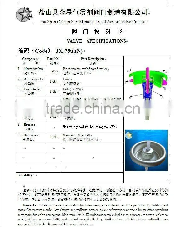 1 inch metering valve with long black stem