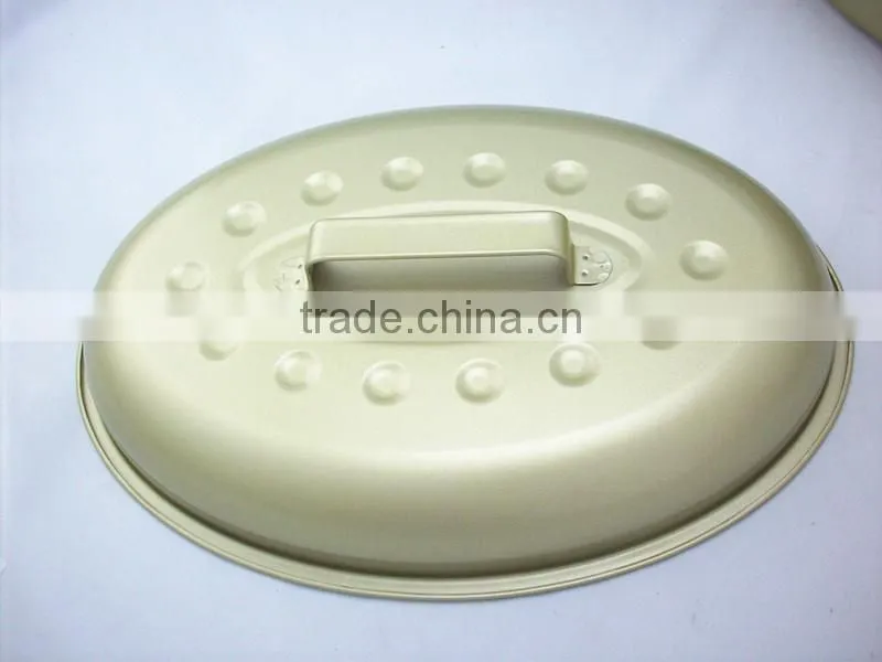 Carbon steel gold fashionable ceramic coating roaster pan