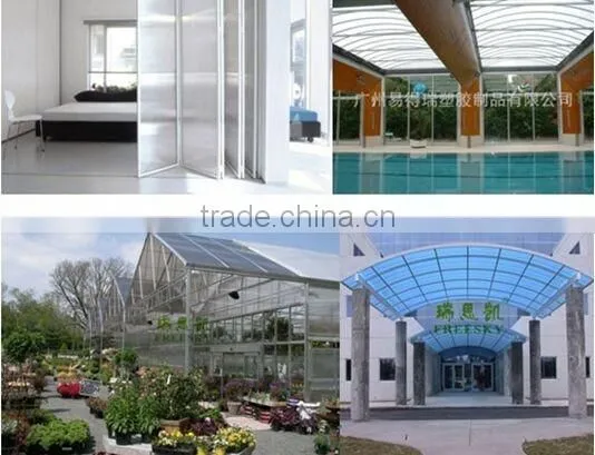 CL SHEET 8 mm thick double PC sunshine board.Greenhouse polycarbonate hollow sunshine pc sheet for roofing
