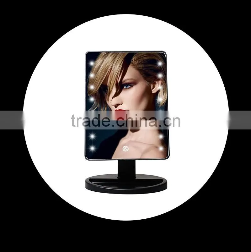 Wholesale 16 lights Vanity Led lighted mirror desktop make up mirror with led light