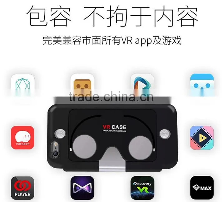 Newest 3D VR Glasses Case for iPhone 6 Plus 2 in 1 function Hybrid ABS and PC Virtual Reality Lens Cover for iPhone