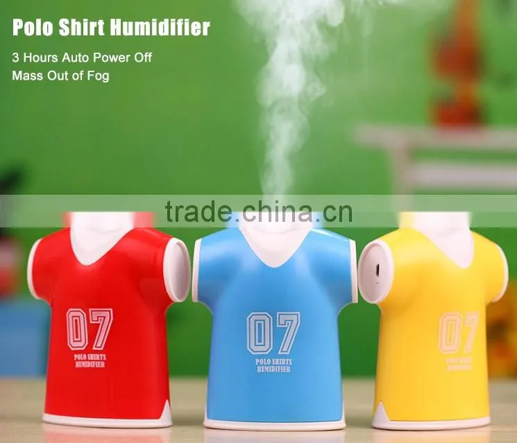 New Arrival Polo Shirts Humidifier, Creative Mini Air Humidifier, USB Mute House Multifunctional Humidifier