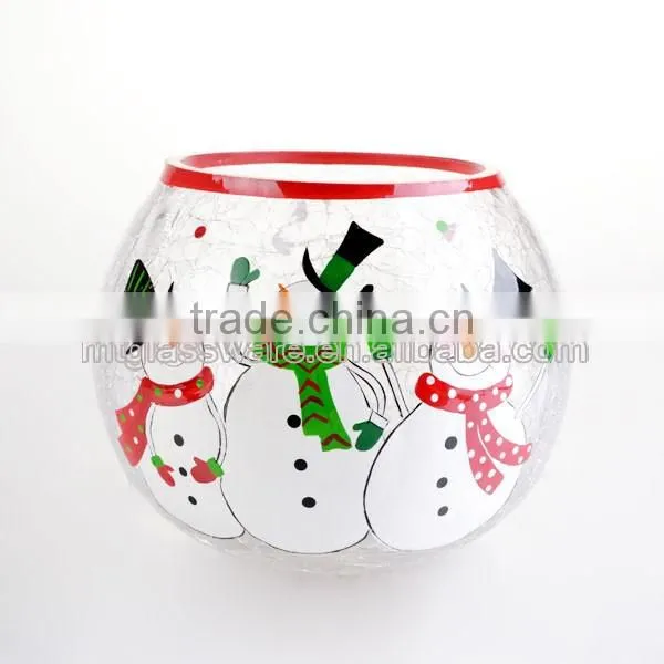 Christmas Theme glass floating candle holder vases decorative hurricane