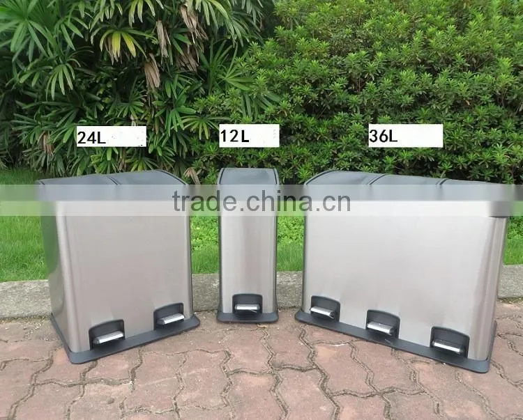 Big capacity stainless steel pedal bin garbage bin for school