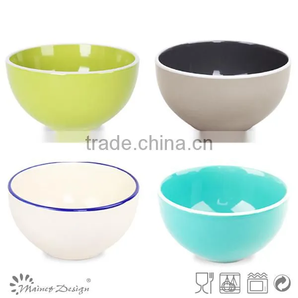 Factory direct wholesale gloss glaze ceramics cereal bowl with dot