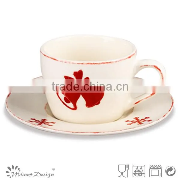 Good quality novel gift design ceramic cup and saucer