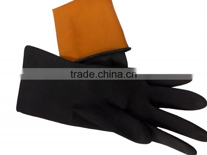 DDSAFETY Hot Sale Black Rubber Industry Gloves Working Gloves