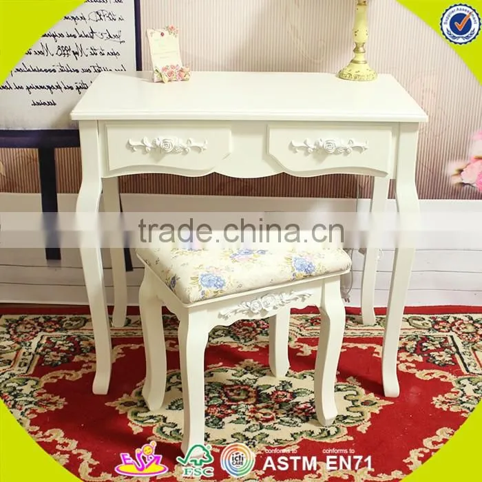 2017 New design wooden bedroom vanity furniture high quality solid wooden youth bedroom vanity furniture W08G192