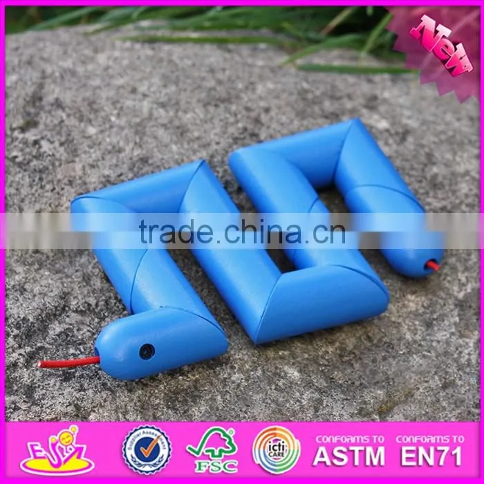 2017 New products simulation animals kids wooden snake toys W01B035