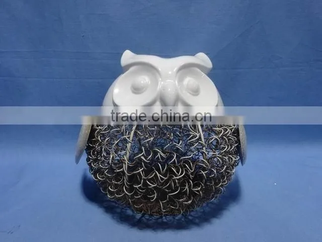 owl decorations Porcelain with iron XMAS decorations