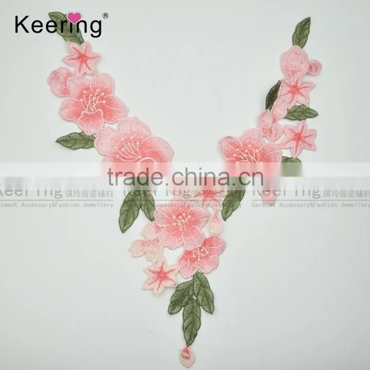 2017 new arrival beautiful embroidery flower patch design from keering WEF-767