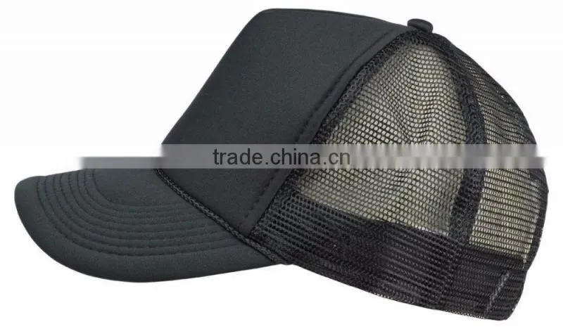 Custom fashion 5 panel dark grey trucker cap