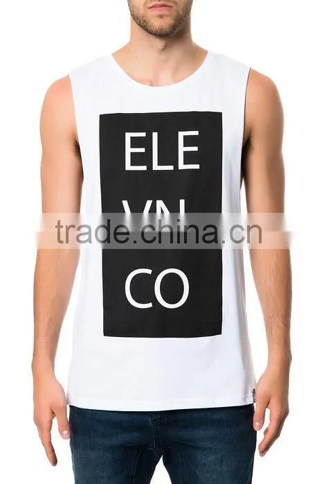 Mens Singlet Vests Custom Print Tank Top 100 Cotton Tank Top