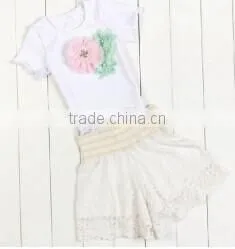 2017 Kids Stocks Cute baby Girl Summer Sleeveless2 Pcs Baby Clothes/ Clothing