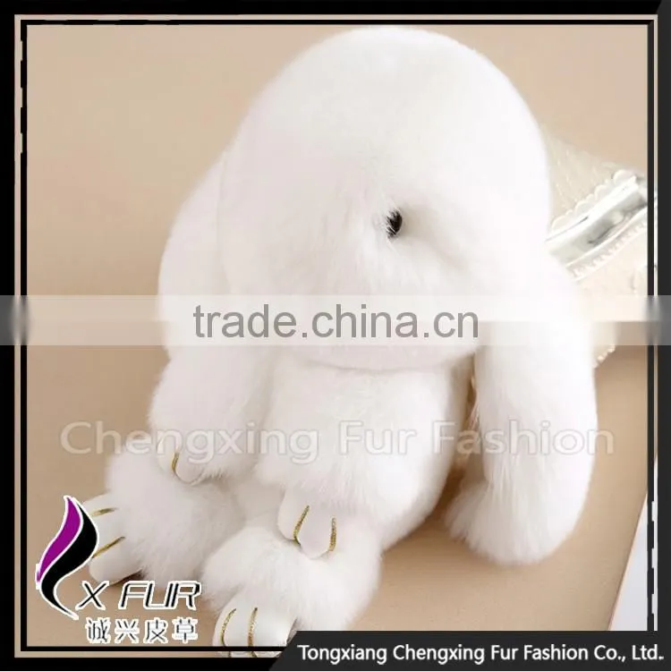 CX-R-10 Lastest Design Hot Fashion Custom Genuine Rex Rabbit Fur Keychain