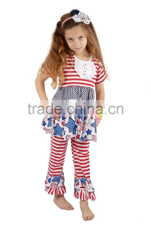 wholesale baby ruffle bloomers baby double ruffle shirt ruffle bottom pants