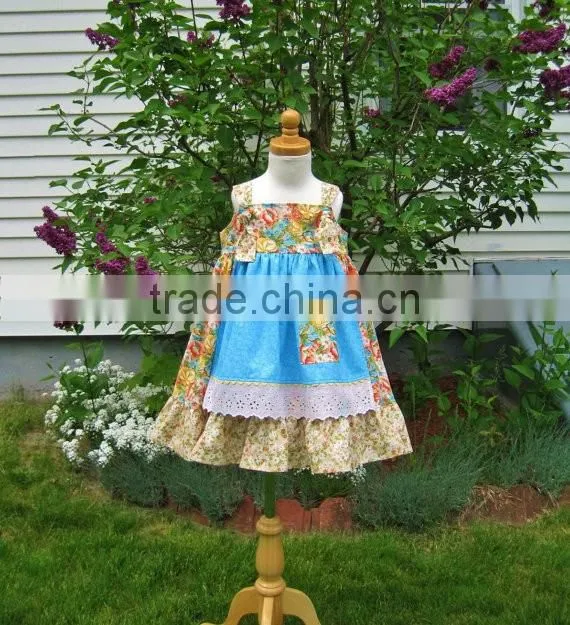 Top quanlity toddler clothing flower printing korea children clothes wholesale ruffle boutique clothes sets