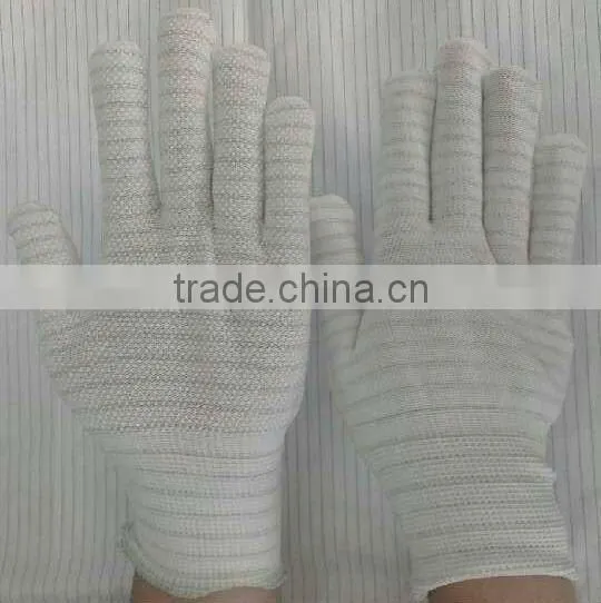 ESD 13 guage nylon glove with pvc dots