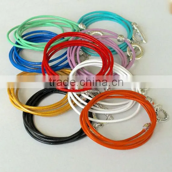 leather wrap bracelet with tubes, double wrap braided leather bracelet, gold and silver tubes leather wrap bracelet