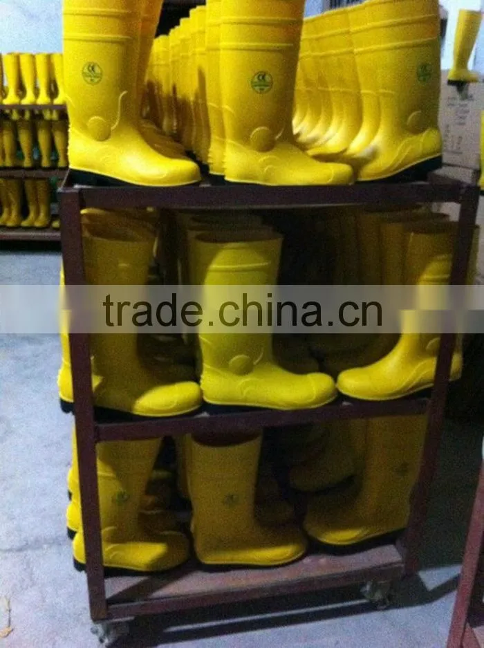 Yellow Heat Protection Steel Toe Work Boots For Chemical Industry