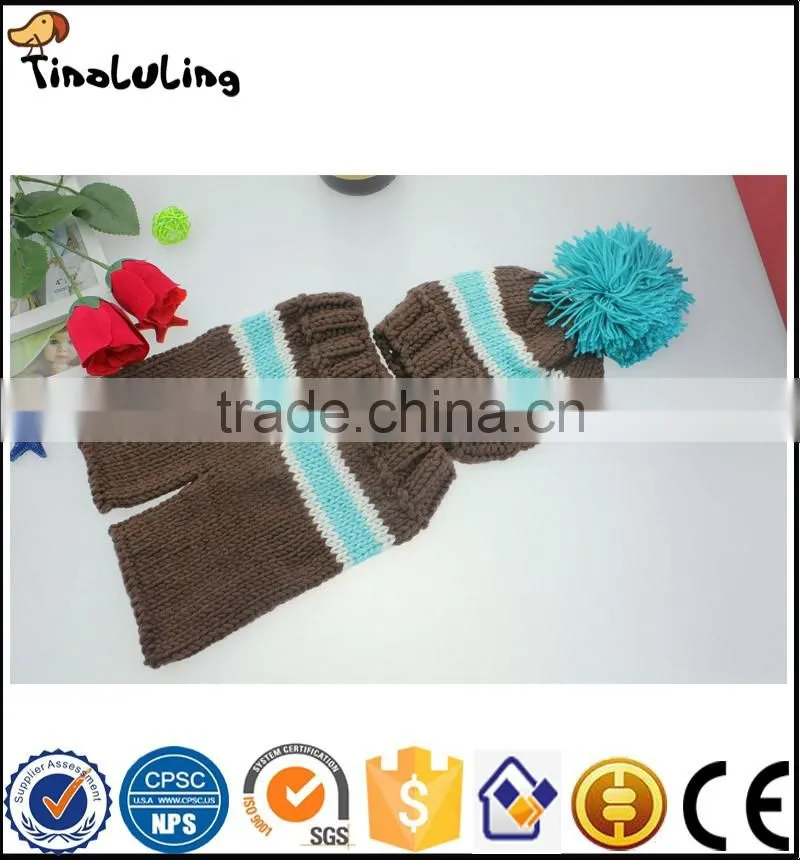Colorful Knitted woolen Crochet Baby Hat with ball top selling for new born baby photography props
