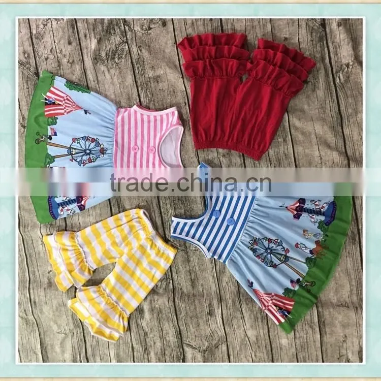 Yi wu manufacture new style wholesale little girl boutique traditional Patriotic pic clothes unique design frock