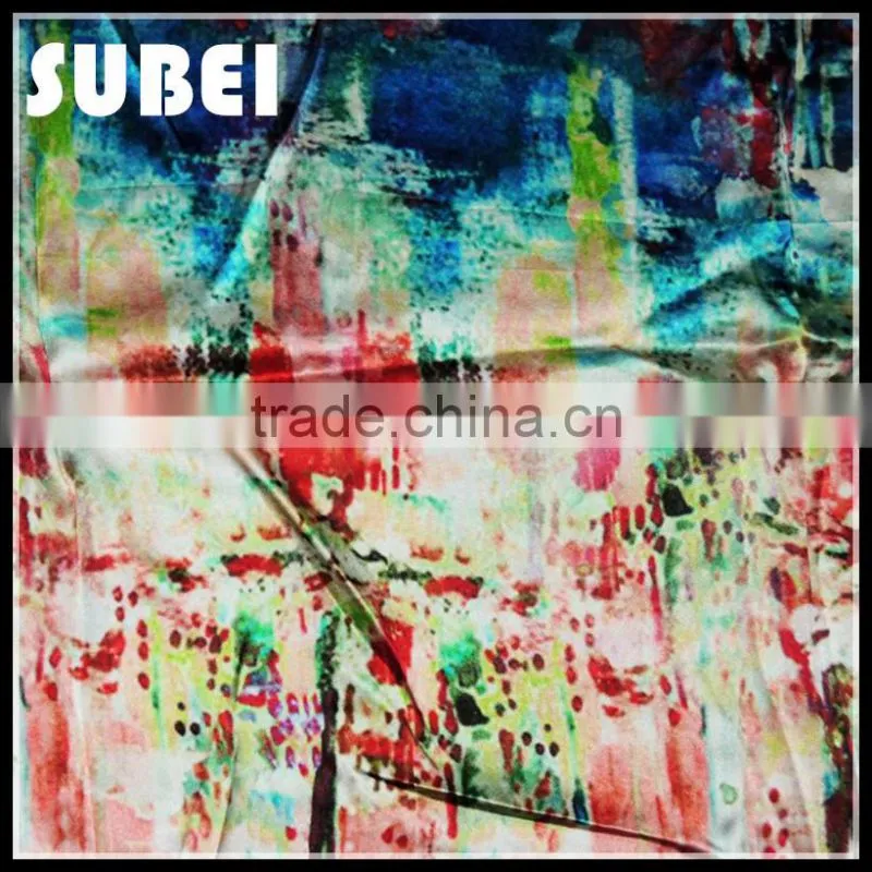 16MM Big shop sign airbrush silk elastic satin material,wholesale mulberry silk dresses and cheongsam fabric